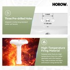 Horow 23x19 Inch Pedestal Sink White Ceramic Bathroom Sink Combo With Overflow
