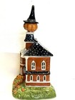 Pumpkin Patch Palace Halloween Candle House Ceramic Blue Sky 11    T Goldminc