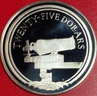 1988 British Virgin Islands  25 Proof  65 Oz Silver Cannon Sunken Ship Treasures