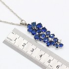 925 Silver Cz Blue Sapphire Ring Earrings Bracelet Pendant Necklace Set