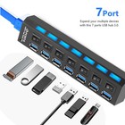 Usb Hub 7 Port On off Switch High Speed Splitter Ac Adapter Cable Pc Laptop Lot