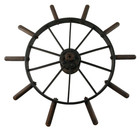 Antique Early 1900s Iron And Wood Tightening Wheel Industrial Decor Rare 