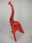 Mid Century Ceramic Peacock Statue Orange Retro Tall 15  Vintage Mcm Boho Tall