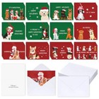 48 Sets Dog Themed Christmas Cards With Envelopes Christmas Greeting Cards Cute