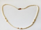 Beautiful Vintage Real Pearl 14k Solid Yellow Gold Beads Clasp Necklace 18 5in