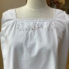 Antique Vintage French Hand Embroidered Cotton Night  Dressing Gown Basket