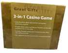 3-in-1 Casino Game Set  Blackjack Table  Roulette Wheel  Board Game Gift Wrapped