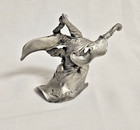 Wizard Throwing Crystal Ball And Holding Staff Pewter Figure