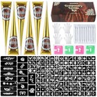 Temporary Tattoos Stencils Kit temporary Tattoos Kit - 6 Pcs 3 Color 3 Brown 2