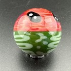 Contemporary Handmade Art Glass Marble 1 13  Watermelon Mib Green Red - Signed 
