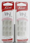 Kiss Artist Silver Glue On Nails Chip Free Manicure Short  51052  pack Of 2 