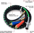 12ft 3 In 1 Abs   Power Air Line Hose Kit Airline Air Hose Wrap 7 Way Electrical