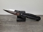 Unmarked 9  Spearpoint Folding Knife 8cr13mov Steel   Black G10 Fiber Handle