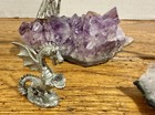 Lot Of 4 Vintage Spoontiques Pewter Wizards   Dragons Figurines  Amethyst