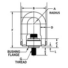 Adb Hoist Rings 23053 Hst Ring bolt-on 3 8-16in 12 Ft -lb sehr