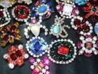 20x Art Deco Vintage Rhinestone Glass Czech Buttons On Sewing  T26
