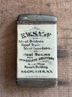 Antique Brass   Celluloid Fw Sage Steel Works Rochester Ny Match Safe Vesta Case