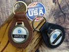 New Rare Vintage 1970s Chrysler Imperial Car Leather Key Chain Ring Fob Nos