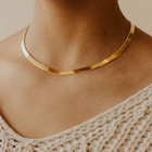 14k Gold Necklaces For Women  Dainty Gold Herringbone Choker Necklace For Women
