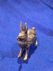 Miniature Pewter Bunny Rabbit With Carrot - Super Detailed    Realistic 