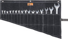 14-pocket Tool Roll-up Pouch Wrench Organizer For Sae   Metric Heavy-duty Waxed