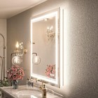 28x20   Bathroom Lighted Mirror Anti-fog Vanity Mirror Double Led Memory 3 Color