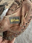 Vintage Wilson Catchers Mitt Leather Baseball Glove Usa Made 1960s 1970s