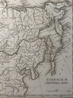 1835 Siberia   Central Asia Original Map  Hand Colored Outlines