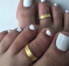 Solid Metal 925 Sterling Silver Women s Adjustable Band Toe Ring Yellow Gold