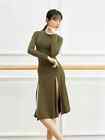 Sexy Hem Slit Dance Dress For Women Practice Latin Dance Wear Costumes