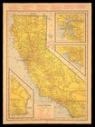 Vintage Map Of California Railroad Map Depot Towns Sacramento San Francisco 40s