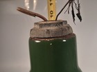 Vintage 14  Green Porcelain Enamel Light Shade Industrial Gas Station Barn