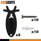 5x European Deer Antelope Antler Style Mount Skull Wall Hanger Hook Black New