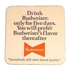 Vintage Lot Of 30 Budweiser Bowtie Five Day Test Cardboard Coasters