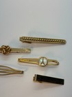 Vintage Tie Bar Lot Gold Tone Intricate Details Paris Love Knot One Swank