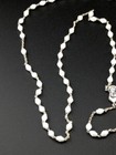 Vintage Rosary Beads Immaculate Conception Virgin Mary With Cross   White Beads