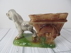 Donkey   Cart Planter Gold Trim Ears Down Good For Succulents Ceramic Old Vtg F
