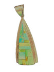 Sterling Silver Southwestern Mosaic Green Turquoise Pendant - Signed  8 5 Grams
