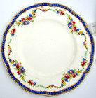 Royal Winton Rim Salad Plates  1982 - Floral Swags  Blue Ribbed Rim - England