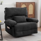 Extra-wide Overstuffed Recliner Chair Manual Recline Sofa Waist Heated   Massage