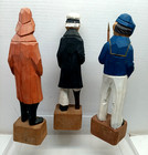 Vintage 12  Hand Carved Painted Wood Capt  Sailor Nautical Folk Art Figure Lot 3