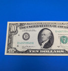 1981  10 Dollar Bill Federal Reserve Note D42672549a Crisp