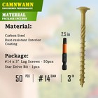 Pack Of 50  14 X 3  Wood Structural Lag Screws Bronze Coated Torx star Drive    