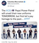 Pepsi Power Patrol Jersey Shirt Columbus Blue Jackets Cheerleader Team 48   Xl