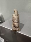 Hand Carved Stone Eagle Figurine 2  Miniature Bird Sculpture Yellow Eyes