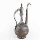Antique Islamic Ewer Copper Tinned-plated Handcrafted Middle Eastern Ewer 13 5 