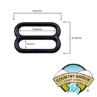 1 Inch Black Powder Coated Metal Round Wide-mouth Triglide Slides  50 Pack