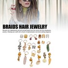 189pcs Hair Beads Jewelry Dreadlocks Alloy Coils Rings Pendants Braid Cuffs Dgd