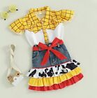New Toy Story Cowgirl Jessie Girls Denim Skirt Outfit Halloween Costume
