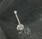 White 3 Mm Round Cut Natural Diamond Nose Piercing Pin Ball 14k Real White Gold